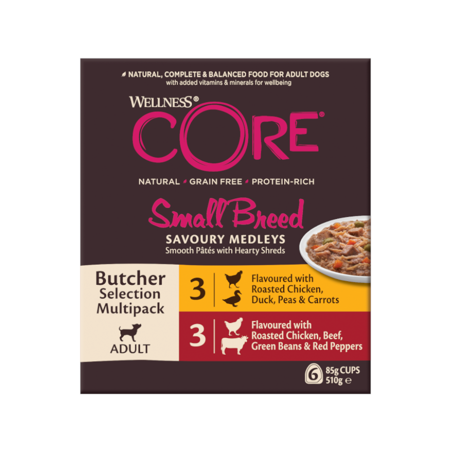 6 terrinas x 85 g Wellness Core Small Butcher Selection terrina para c&atilde;es, , large Imagem n&uacute;mero 2